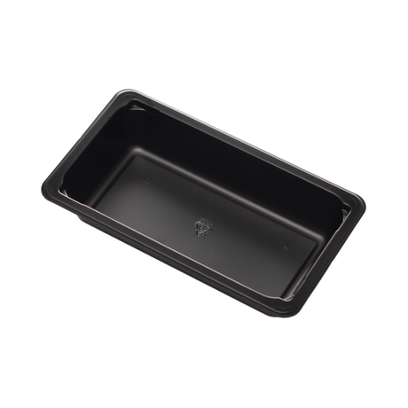 Hitray 001 10 oz. Rectangular Black CPET Tray