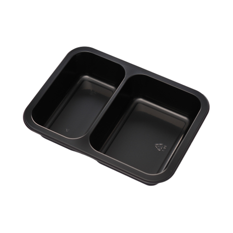 Hitray 018 41 oz. Rectangular Black CPET Tray