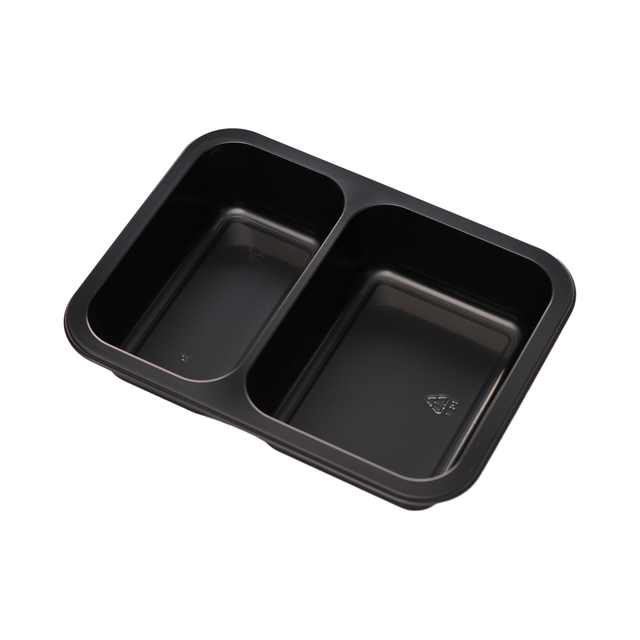 Hitray 018 41 oz. Rectangular Black CPET Tray