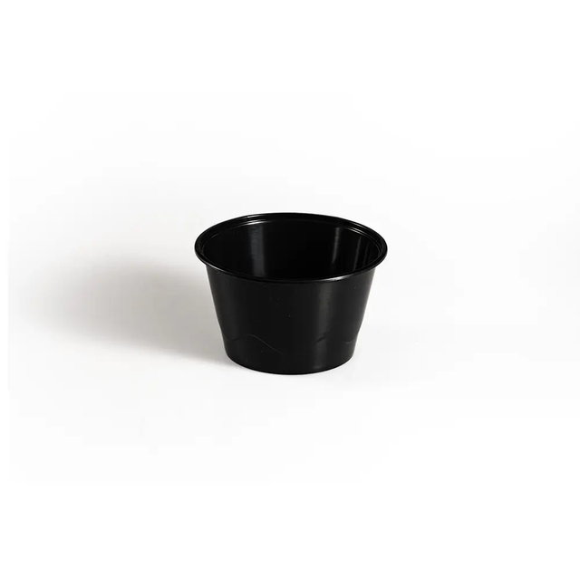 Hi-tray Black 0.75oz 1oz 2oz Take Away PP Plastic Restaurant Sauce Container