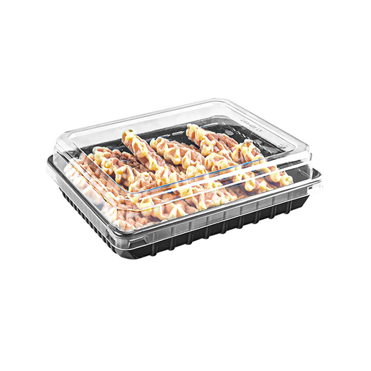 Kumusta tray 6.18*6.18 pulgada square plastic malinaw na lalagyan ng bakery