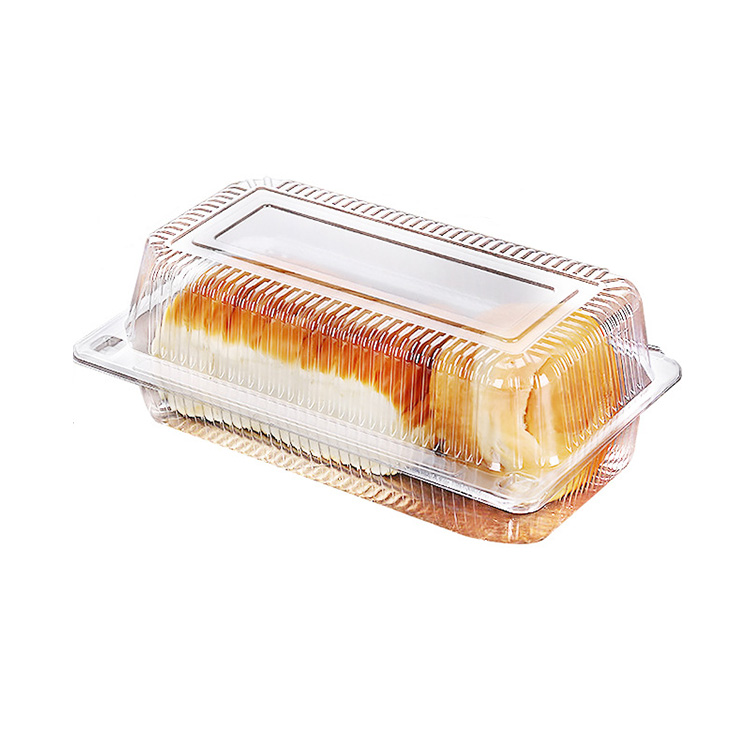 Hi tray malinaw na bisagra maliit na hugis -parihaba na lalagyan ng bakery