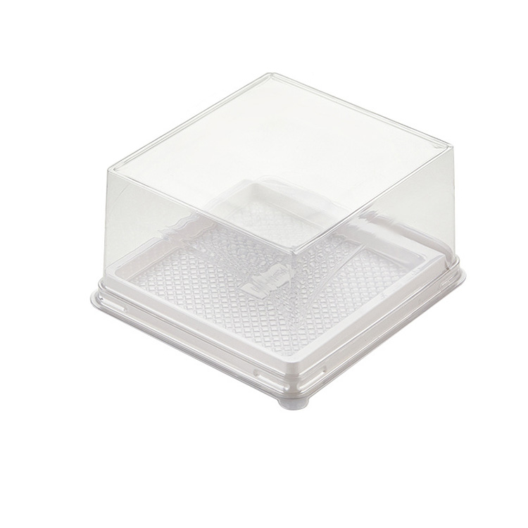 Kumusta tray 6.18*6.18 pulgada square plastic malinaw na lalagyan ng bakery