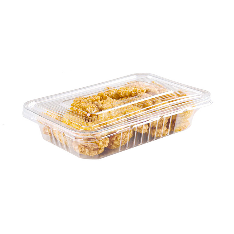 Hi tray malinaw na bisagra maliit na hugis -parihaba na lalagyan ng bakery
