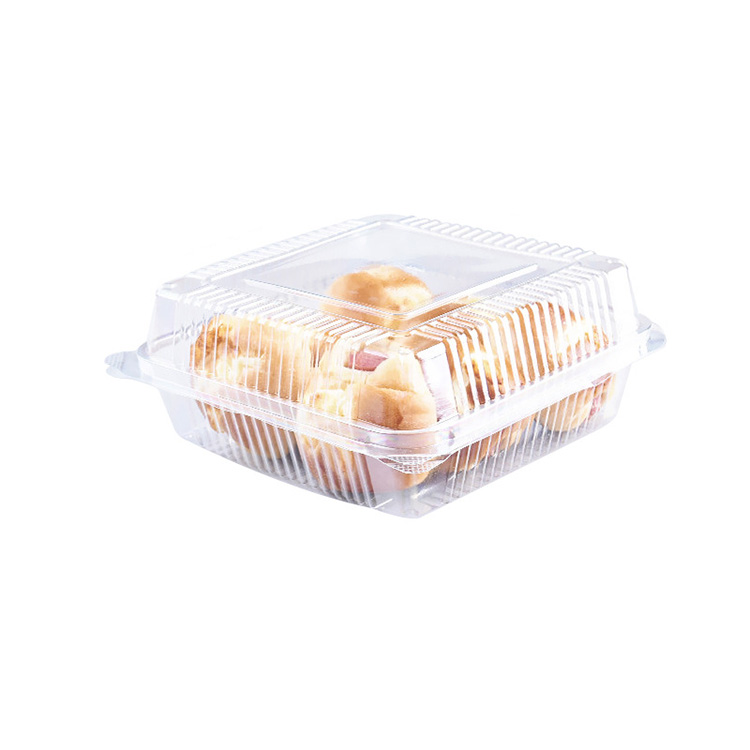 Kumusta tray 6.18*6.18 pulgada square plastic malinaw na lalagyan ng bakery