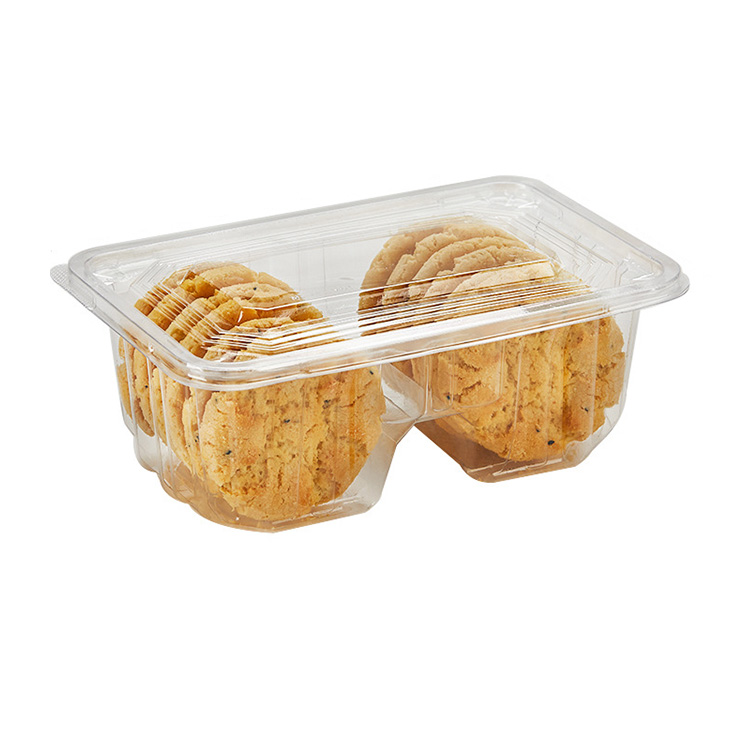Hi tray malinaw na bisagra maliit na hugis -parihaba na lalagyan ng bakery