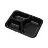 Hitray Hi09 22 oz.3 Compartment Rectangular Black CPET Tray