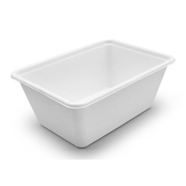 Hitray 1000ml White Rectangular Bagasse Food Container