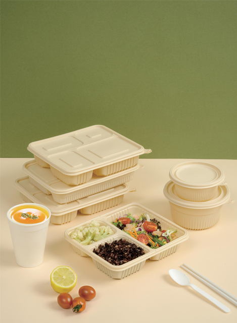Hitray 3 Comp. 850ML Rectangle Cornstarch Food Container