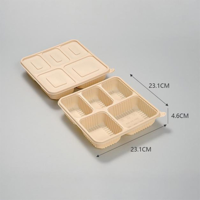 Hitray Large Size 5 Comp. Square Cornstarch Food Container