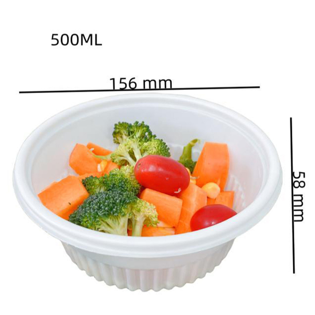 Hitray Disposable 360ML Pla Salad Bowl With Lid PLA Meat Tray