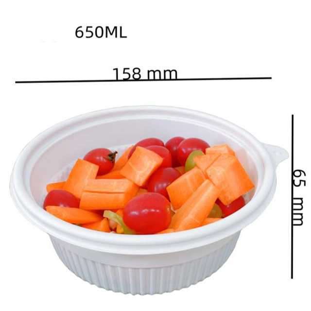 Hitray Disposable 360ML Pla Salad Bowl With Lid PLA Meat Tray