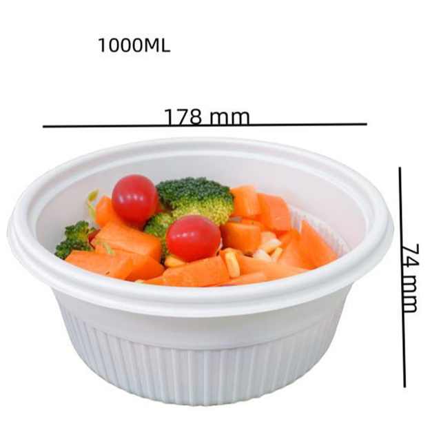 Hitray 1000ML Large Size Pla Plastic Round Bowl PLA Meat Tray