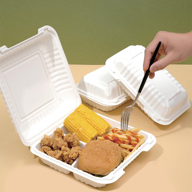 Hitray Eco Friendly Biodegradable disposable cornstarch lunch box packaging Plastic corn starch