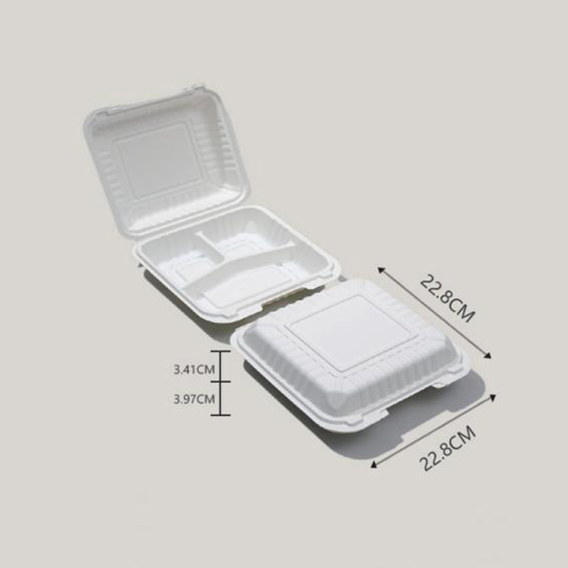 Hitray Biodegradable Connected Lunch Box Cornstarch Food Container