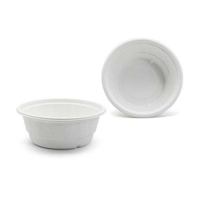Hitray 700ml White Round Bagasse Food Container