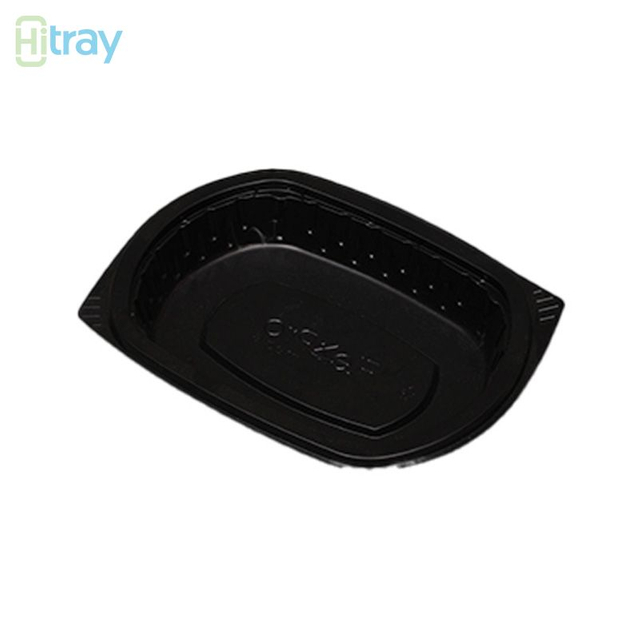 Hitray Hi28 17 oz. Rectangular Black CPET Tray 